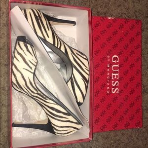Guess by Marciano White Multi Pony High Heels